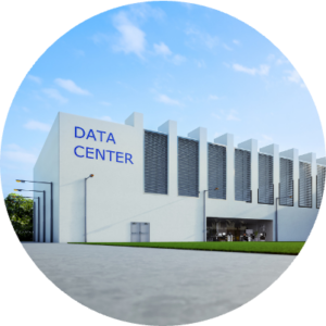 image shows a large data center